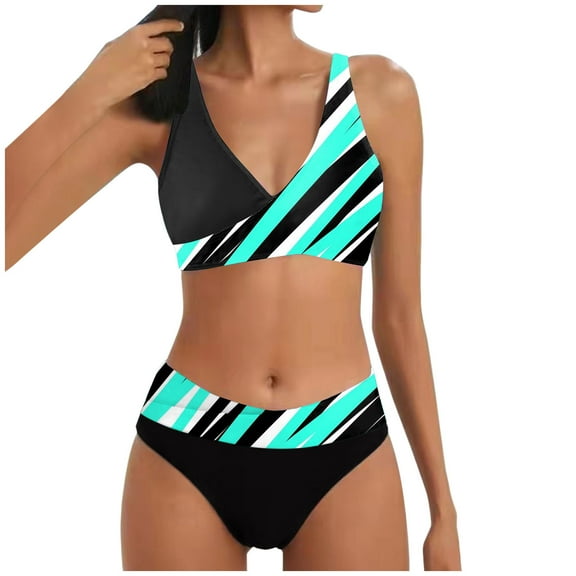 kamemir Swimsuit Tankini Bathing Suits for Women Two Piece Athletic Strappy Tummy Control Blouson Tankini Swimsuits with Bottoms(Mint Green,XL)