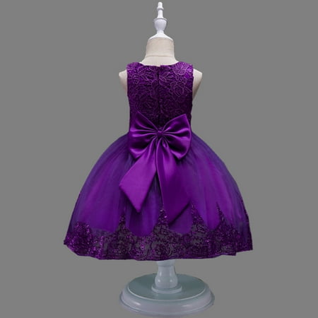 

Cathalem Princess Style Dress Ball Dress Princess Party Dress Girls Kids Toddler Clothes Baby Floral Gown Girls Flower Girl Gown Dress Purple 5-6 Years