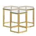 thumbnail image 3 of Contemporary Metal and Glass Accent Table, Set of 3 - Gold, 3 of 7