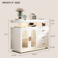 thumbnail image 2 of Sideboard Buffet Cabinet with Storage with 3 Drawers and 2 Doors, Auto-Sensor 20 Color Lights Console Table with Charging Station,Touch Control Console Coffee Bar Table for Kitchen,Dinning(White), 2 of 6