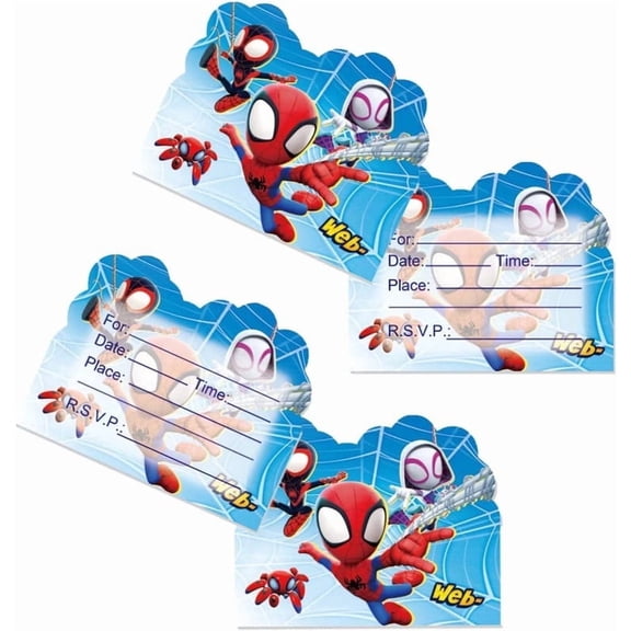 20Pcs  Cartoon Birthday Invitation Cards Cartoon Invitation Cards for kids birthday party decoration
