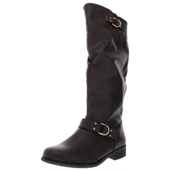 XOXO Womens Minkler Wide Calf Faux Leather Riding Boots
