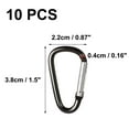 thumbnail image 2 of Aluminum Alloy Portable Carabiner Hook Lock Black 10 Pcs for Camping Hiking, 2 of 7