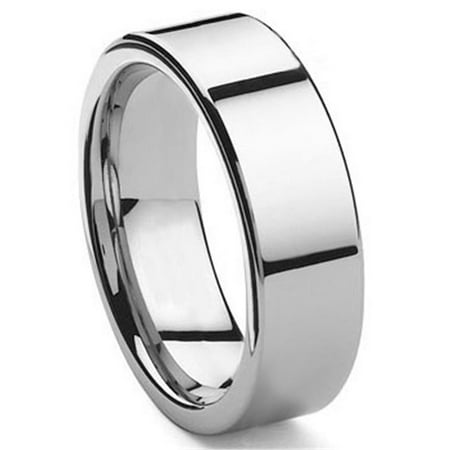 Tungsten Carbide 10MM Flat Wedding Band Ring Sz 10.0