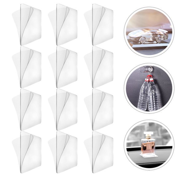 FOMIYES 12Pcs Double Side Transparent Tape Non Slip Carpet Gripper for Home Use