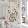thumbnail image 6 of Easter Bunny Bathroom Shower Curtains with 12 Hooks Waterproof Shower Curtain for Stalls and Bathtubs Spring Flower Daisy Tulips Vintage Leaves Decorative Bathroom Privacy Curtain 36x78 Inches, 6 of 9