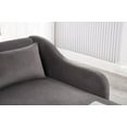 thumbnail image 5 of Chaise Lounge Indoor, Modern Upholstered Velvet Lounge Couch with Tufted Cushion, Sofa Recliner Lounge Chair with Pillow & Curved Armrest for Bedroom Living Room Office, Grey, Left Armrest, 5 of 9