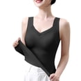 thumbnail image 2 of Black Women's Cami Crop Top Built in Bra Nylon,Spandex Summer Sleeveless Racerback Casual Basic Tops 2026 Women's Tank Tops 4XL, 2 of 9
