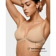 thumbnail image 3 of Women's Inbarely Triangle Bralette Plunge Unlined Seamless Wireless Bra Sexy, 3 of 7