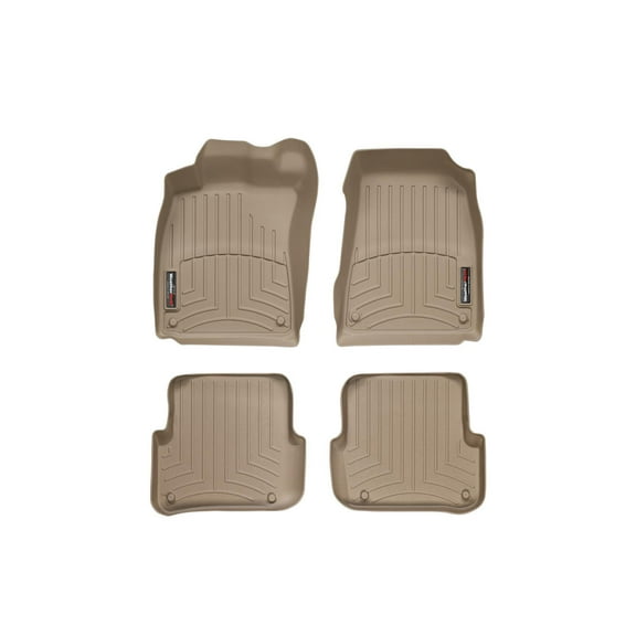 WeatherTech Custom Fit FloorLiners compatible with Audi S6, A6 - 1st & 2nd Row (2-pc. Rear Liner), Tan
