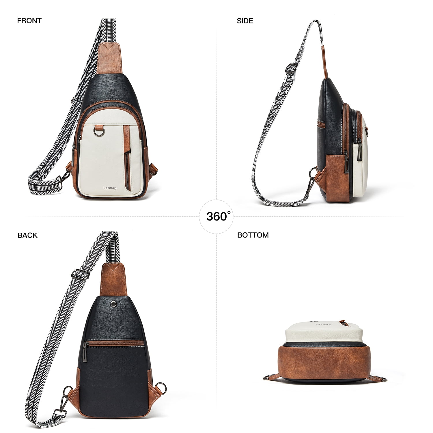 7L Sling Bag for Women & Men, Leather Anti-Theft Crossbody Backpack, Small Daypack Fanny Pack for Travel, Hiking, and Work
