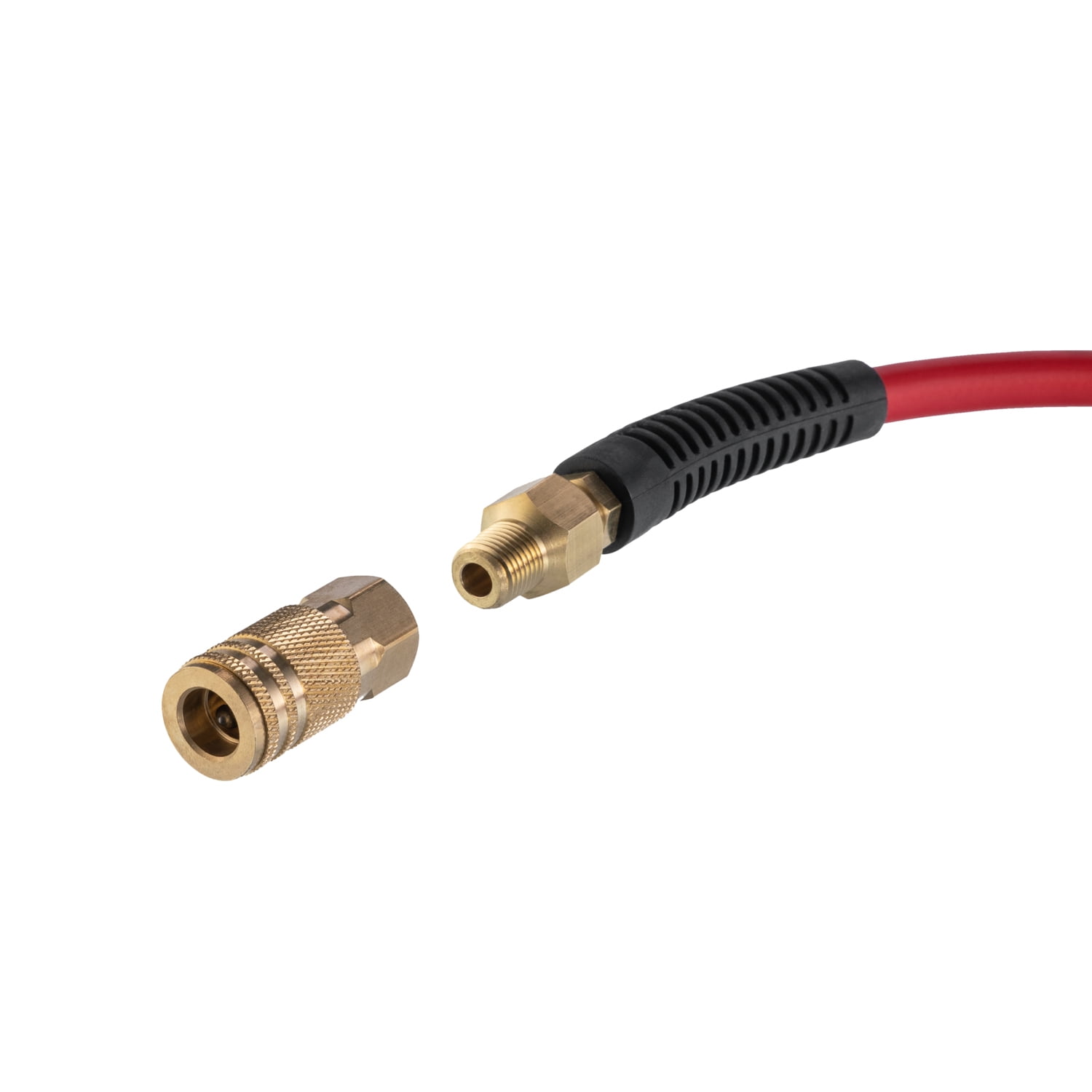 INTERTOOL Hybrid Air Hose 3/8-Inch x 50 Feet, Heavy Duty Reinforced Lining, Lightweight Flexibility, All-Weather Kink Resistance, 1/4-Inch MNPT, Brass Fittings, Plug, Quick Coupler PT08-1782
