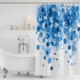 thumbnail image 4 of Abstract Bathroom Shower Curtains with Hooks, Blue Gradient Watercolors Ink Points Minimalist Style Waterproof Fabric Washable Shower Curtain for Home Hotel Bathtub Decor 72x72 Inch, 4 of 9