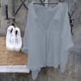 thumbnail image 2 of ZJXFGS Plain Tshirts For Women Boho Tops For Women Cotton Blouses For Women Long Sleeve Shirtsplus Size Womens Clothing Long Sleeve Blouse Gray M, 2 of 3