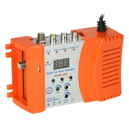 Compact RF Modulator Audio Video TV Converter RHF UHF Signal Amplifier AC120V