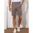 thumbnail image 2 of Unique Bargains Men's Plaid Shorts Straight Leg Flat Front Tartan Print Chino Shorts 38 Brown, 2 of 6