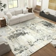 thumbnail image 5 of IDEALHOUSE 5x7ft Grey Area Rugs, Modern Abstract Indoor Rug, Machine Washable Polyester, Non-Slip, Gray Cream Linear Pattern, Plush Texture, Low Pile, Large Living Space, 5 of 7