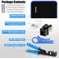 thumbnail image 3 of 90-degree angle crimping tool set, including 20 6-crimp connectors, certified black, 25 45 connectors, and 1 mini stripper, 3 of 4