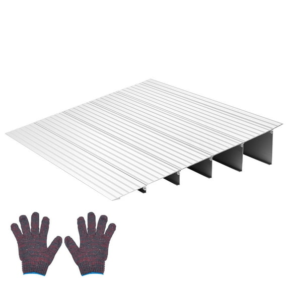 KFFKFF Aluminum Door Threshold Ramp, 5-Inch Height, Supports Up to 800 lbs, Accessibility Ramp for Wheelchairs, Scooters, Walkers, Bicycles, and Tricycles