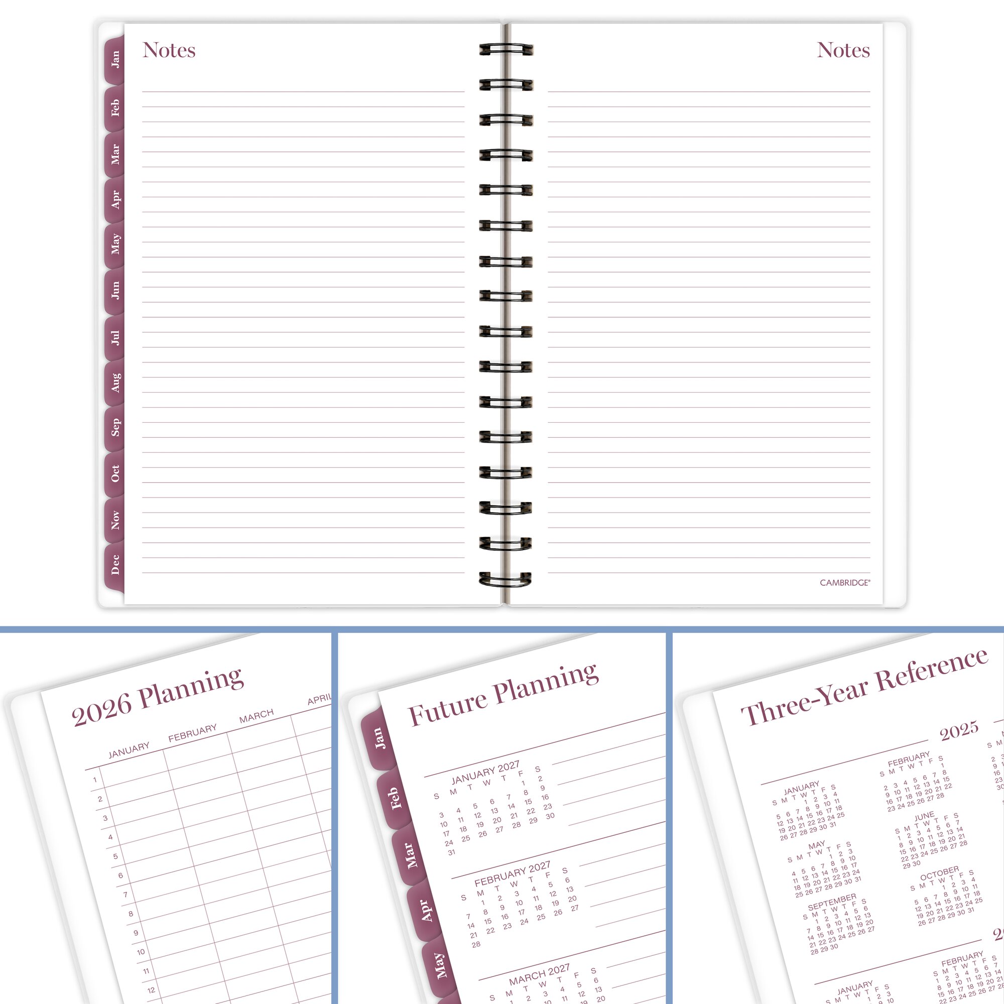 Cambridge Facet 2026 Customizable Weekly Monthly Planner Small 5 12 x 8 12 -