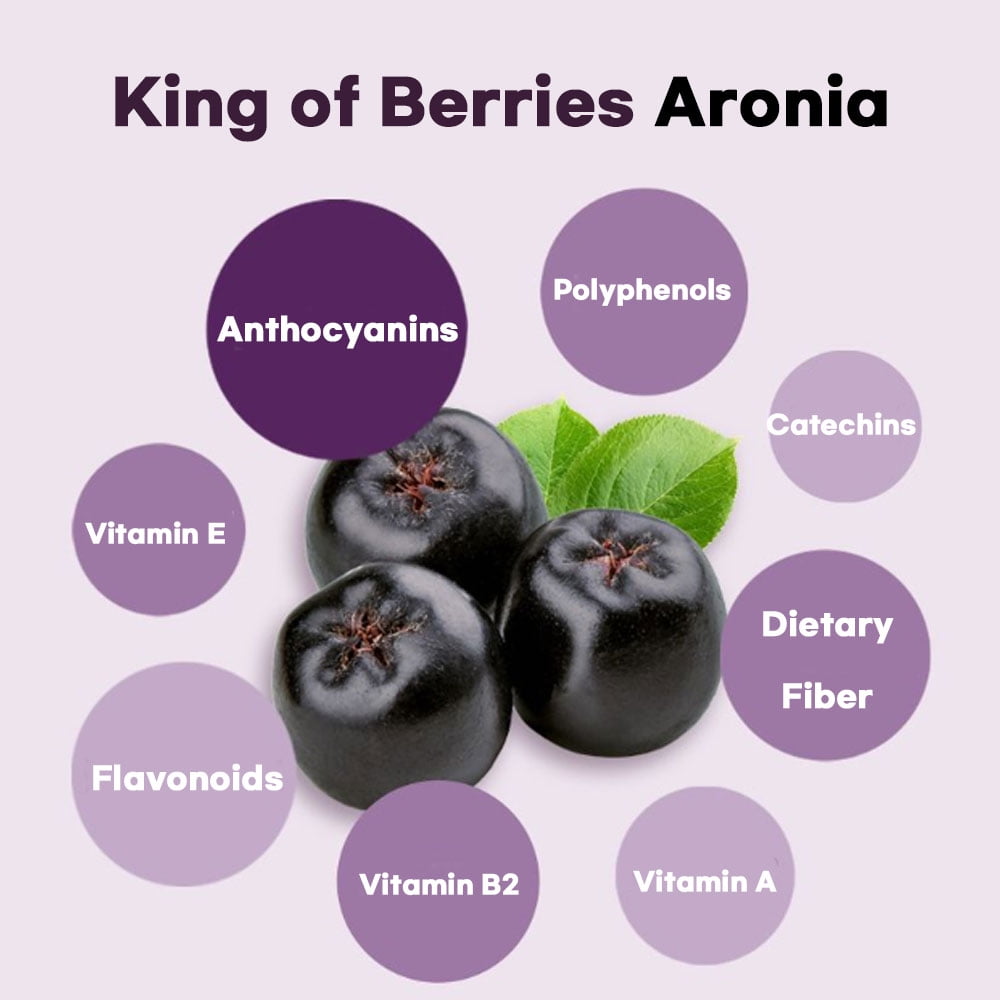 ChunhoNcare Korean Aronia Juice, 333 Polish Aronia Berries per Box, Grape & Strawberry Blend, No Preservatives, Resealable Pouch, Korea HACCP Certified (70mlx30pouches)