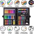 thumbnail image 3 of Art Kit, Vigorfun 181 Piece Drawing Painting Art Supplies for Kids Girls Boys Teens, Gifts Art Set Case Includes Oil Pastels, Crayons, Colored Pencils, Watercolor Cakes (Black), 3 of 7