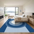 thumbnail image 3 of ODIKA 4'x6' Machine Washable Non-Slip Area Rug, Geometric Navy Blue High Traffic Rug, Blue, 1069031, 3 of 7
