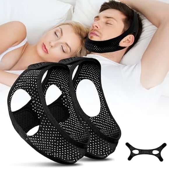 AoVoTo Upgraded Chin Strap for Sleeping 2 Pack,Anti Snoring Devices to Stop Snoring for CPAP Users,Mouth Tape for Sleeping Adjustable & Breathable for Men,Women.