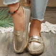 thumbnail image 4 of Gold Women Casual Low Heel Flat Heel Shoes Solid Color Comfortable Pu Upper, 4 of 9