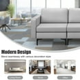 thumbnail image 3 of Resenkos Convertible Leather Sofa Couch with Magazine Pockets 3-Seat with 2 USB Port-Light Gray, Sectional Sofa Couch Living Room Sleeper Set, 3 of 8
