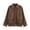 Brown, variant on Suede Bomber Jacket for Women, Lapel Collar Zip Up Loose Fit, Casual Fall Winter Outerwear, 1 Piece, XS-L
