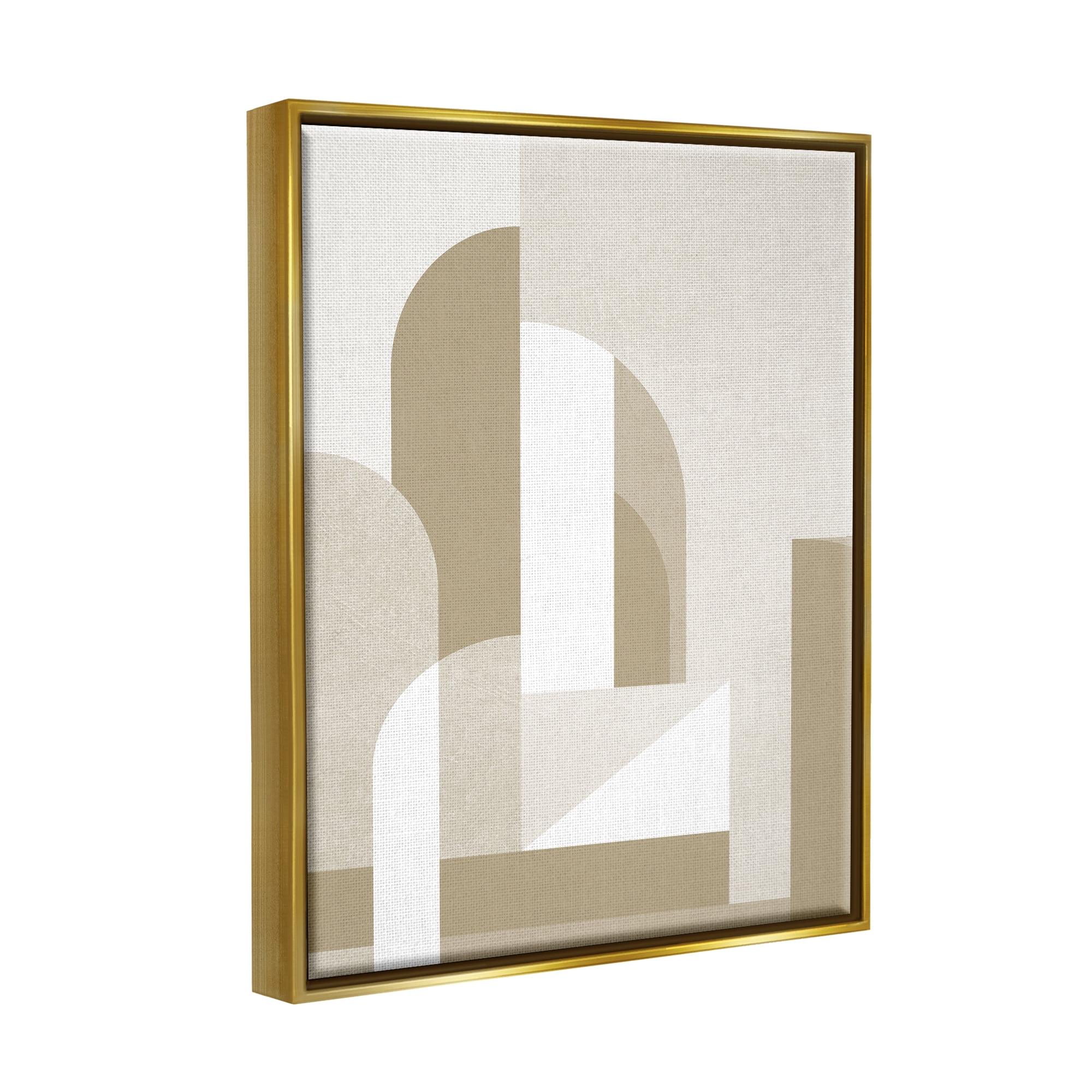Stupell Industries Neutral Arches Architecture Abstract Painting Gold Floater Framed Canvas Art Print Wall Art, 25 x 31