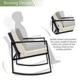 thumbnail image 5 of Devoko 3 Piece Rocking Bistro Set Wicker Patio Outdoor Furniture Porch Chairs Conversation Sets with Glass Coffee Table (Beige), 5 of 5