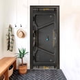 thumbnail image 4 of Papel tapiz de puerta analógico negro, estilo tecnológico moderno, pegatinas murales autoadhesivas de PVC para dormitorio, sala de estar y hogar, 4 of 5