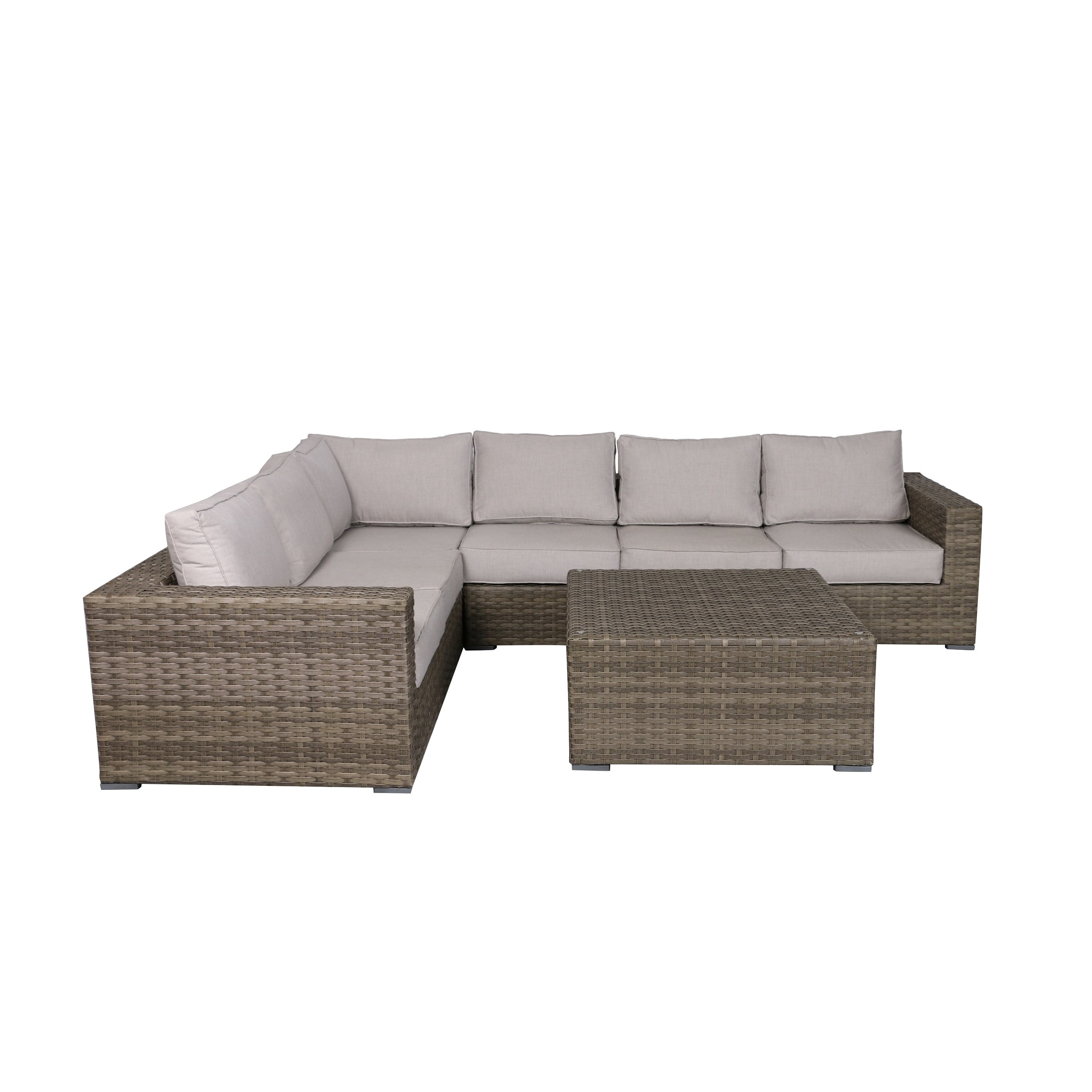 Teva Patio Bali Outdoor Wicker Sectional Sofa With Ottoman Com
