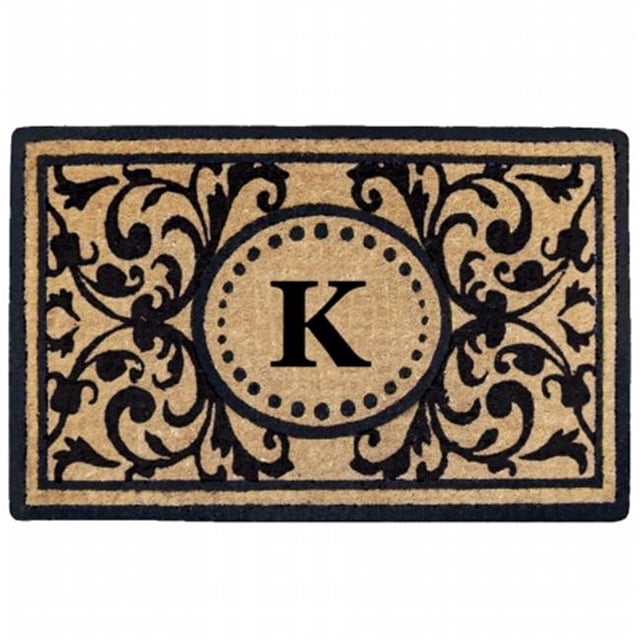 Nedia Home O2319K 22 x 36 Po Heavy Duty Coco Mat Monogrammé K