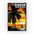thumbnail image 2 of Rincon, Puerto Rico, Palm and Sunset, Scratchboard (12x18 Wall Art Poster, Room Decor), 2 of 3