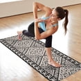 thumbnail image 6 of Black Geometric Diamond Pattern Hot Yoga Mat Towel Non Slip for Hot Yoga - Quick-Drying Yoga Mat Cover with 4 Corner Pockets with Travel Bag - Hot Yoga Towel Non Slip 74"x26", 6 of 6