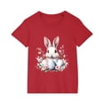 thumbnail image 3 of Virmaxy Boys Girls Easter Party Cotton Tee Rabbit & Egg Hunt Design Round Neck T-shirt for 3-10Yrs Summer Camp Sunday Brunch Red-3 7 Years, 3 of 4