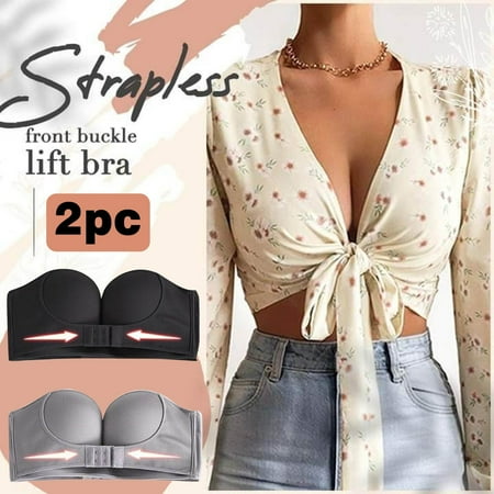 

〖CFXNMZGR〗Bras For Women Wome 2Pc Strapless Non-Slip Adjustment Rimless Dress Bra