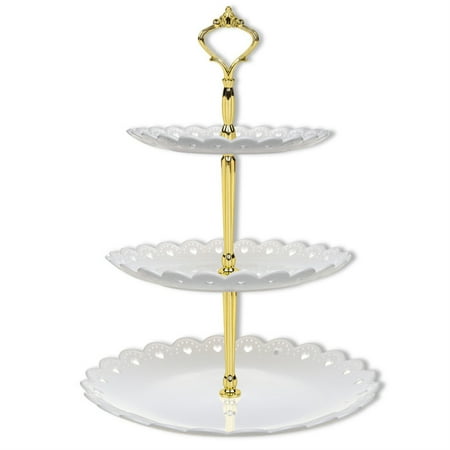 

Peryerana 3 Tier Cake Display Stand Fruit Desserts Snack Rack Table Food Tray Holder Decoration Gift Birthday Party Baby Shower White