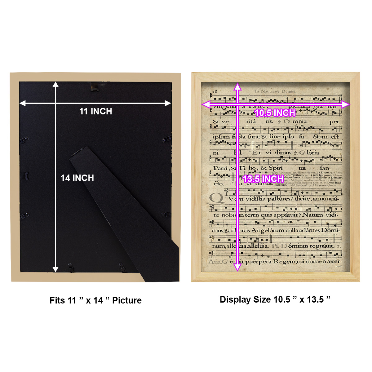 Vellum Songbook III -Framed Print w/glass-Natural Wood