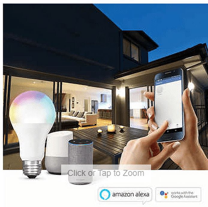 Feit Electric WiFi LED Smart Bulbs 60W Replacement, 4-Pack Color Changing