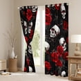 thumbnail image 3 of jejeloiu Romantic Red Rose Black Out Curtains,Gothic Skull Skeleton Curtains Pack of 2 (42x63 Each),Velantine Flowers Bedroom Curtains For Men Women,Luxury Bedroom Decor, 3 of 6