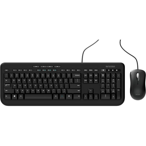 ERDS-Wired Desktop 600 Keyboard & Mouse Combo – Designed by Microsoft – Four Hot Keys, Spill-Resistant Keyboard, Quiet-Touch Keys, Optical Mouse, Left/Right Mouse with 800 DPI Sensor – Black
