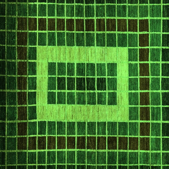 Ahgly Company Indoor Square Abstract Green Modern Area Rugs, 3' Square