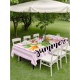 thumbnail image 4 of Outdoor Tablecloth with Umbrella Hole for Patio/Picnic/Party/Camping, Pink Flowers Waterproof Table Cloth Rectangle Table Cover Washable, Spring Floral Summer Botanical Striped Farmhouse (52"x 70"), 4 of 8