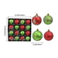 thumbnail image 4 of 16-Piece Christmas Ball Ornaments Set, Christmas Tree Ornaments, Electroplated Plastic Baubles with Hanging Loops for Tree Wreath Home Holiday Decor(Red+Green), 4 of 7