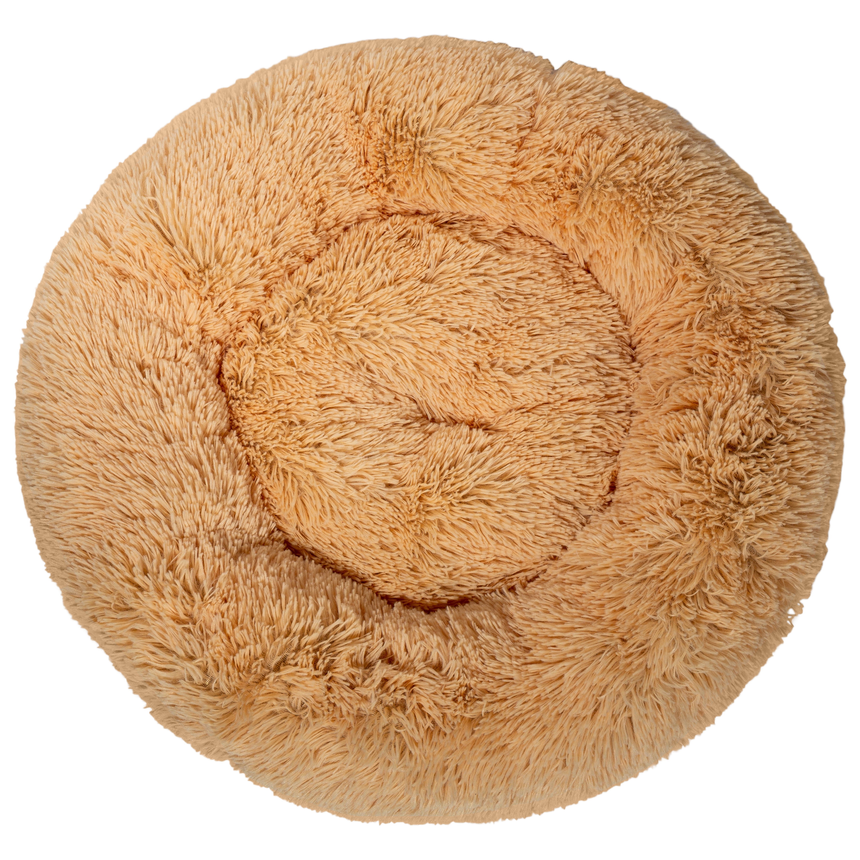 Franklin Pet Supply Pet Bed - Soft Puff Pet Bed - Luxury Bed for Dog - Faux Fur Round Plush Cushion