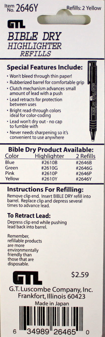 Shop the Word: Highlighter-Bible Dry-Yellow (Carded) (Bx/6